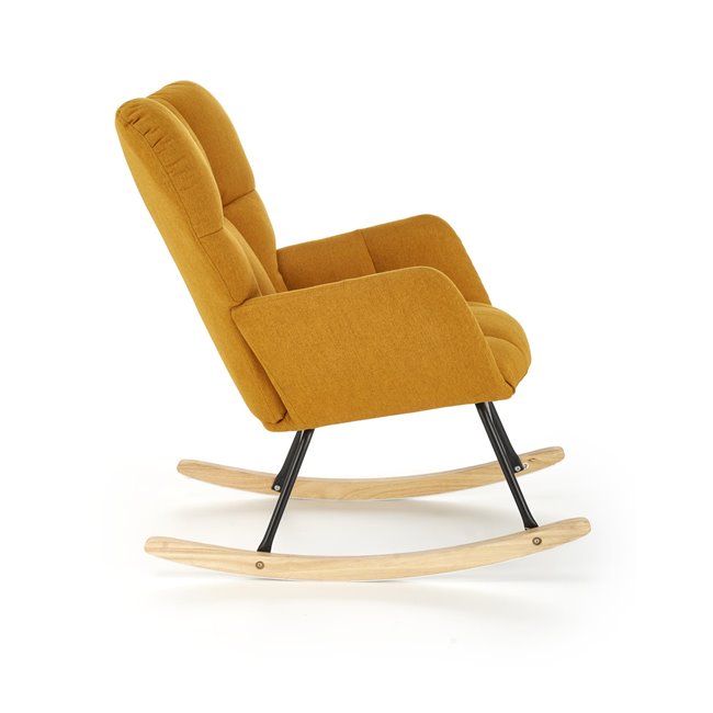 Rocking chair Hasco, mustard color, H94x70x97cm, seat H50cm