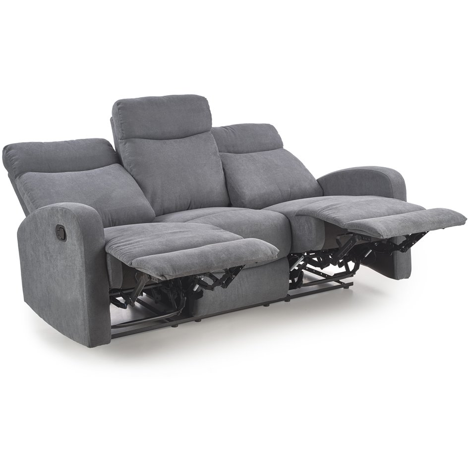 3-seater recliner Holso-3, dark grey, W95-158x100cm, H180cm, seat H49cm