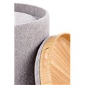 Storage ottoman-table Haviko, set of 2 pcs, light grey, MDF/polyester,  D38cm, H45cm / D35cm, H39cm