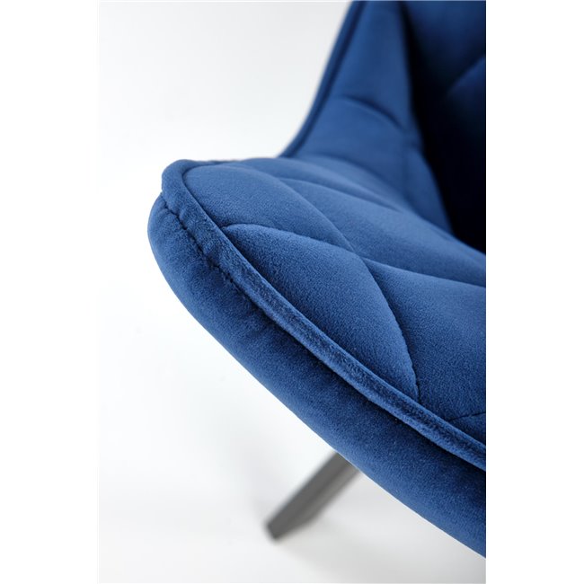 Dining chair Haurvek, navy blue velvet, H85x58x44cm, seat H47cm