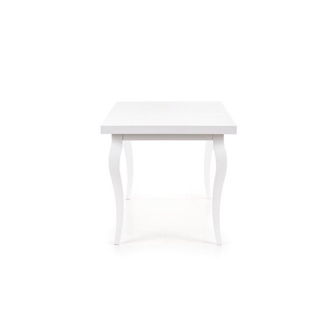 Dining table Hozarto 180, white, MDF/steel, W140-180x80cm, H75cm