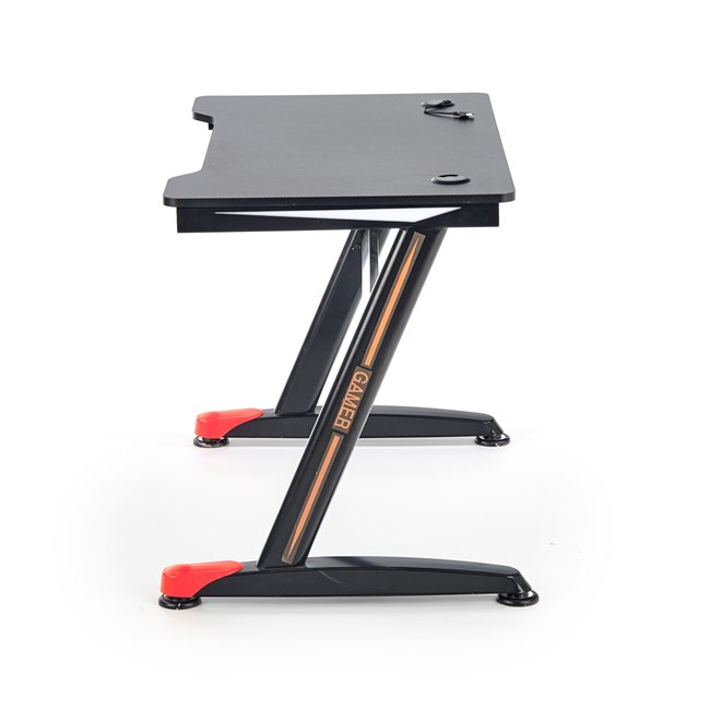 Desk Hollvyr, black/red, MDF/steel,  H74x100x60cm