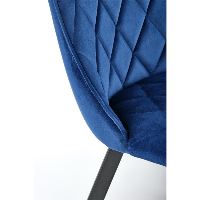 Dining chair Haurvek, navy blue velvet, H85x58x44cm, seat H47cm