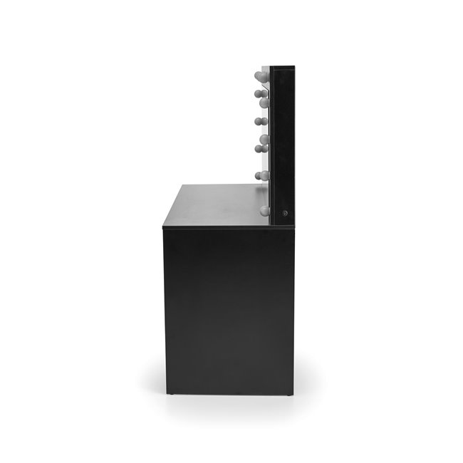 Tualettlaud peegliga Holwud XL, must, MDF/LED tuled, H140x120x55cm