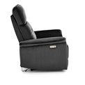 Electric recliner Hemiro, black velvet, USB charging socket, W90-170x80cm, H92-108cm, seat H46cm