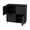 Sideboard Haulet, black/gold color, H105x100x41cm