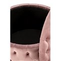 Ottoman with storage box Hunez, pink velvet, D70cm, H40cm
