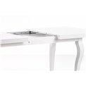 Dining table Hozarto 180, white, MDF/steel, W140-180x80cm, H75cm