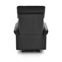 Electric recliner Hemiro, black velvet, USB charging socket, W90-170x80cm, H92-108cm, seat H46cm