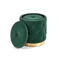 Set of 2 poufs Holly, dark green, D40cm, H44cm / D33cm, H38cm