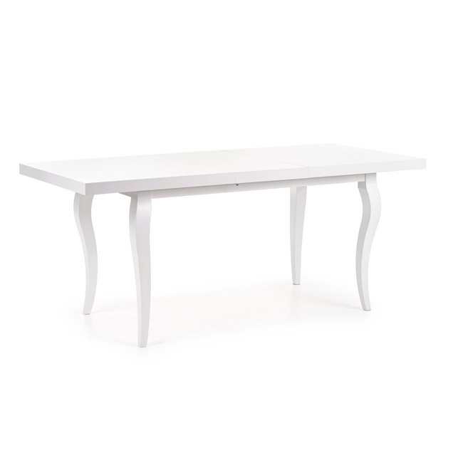 Dining table Hozarto 180, white, MDF/steel, W140-180x80cm, H75cm