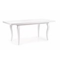 Dining table Hozarto 180, white, MDF/steel, W140-180x80cm, H75cm