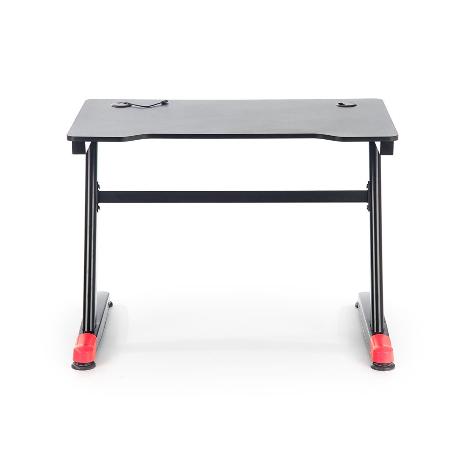 Desk Hollvyr, black/red, MDF/steel,  H74x100x60cm
