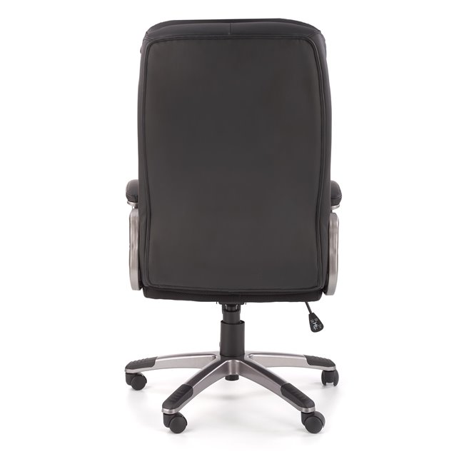 Office chair Heston, black eco leather, W114-124x66cm, H72cm, seat H49-59cm