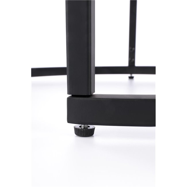 Kohvilaud komplekt Horeo, 2 tk, must/pähkli värvi,  MDF/teras, D53cm, H45cm / D43cm, H35cm