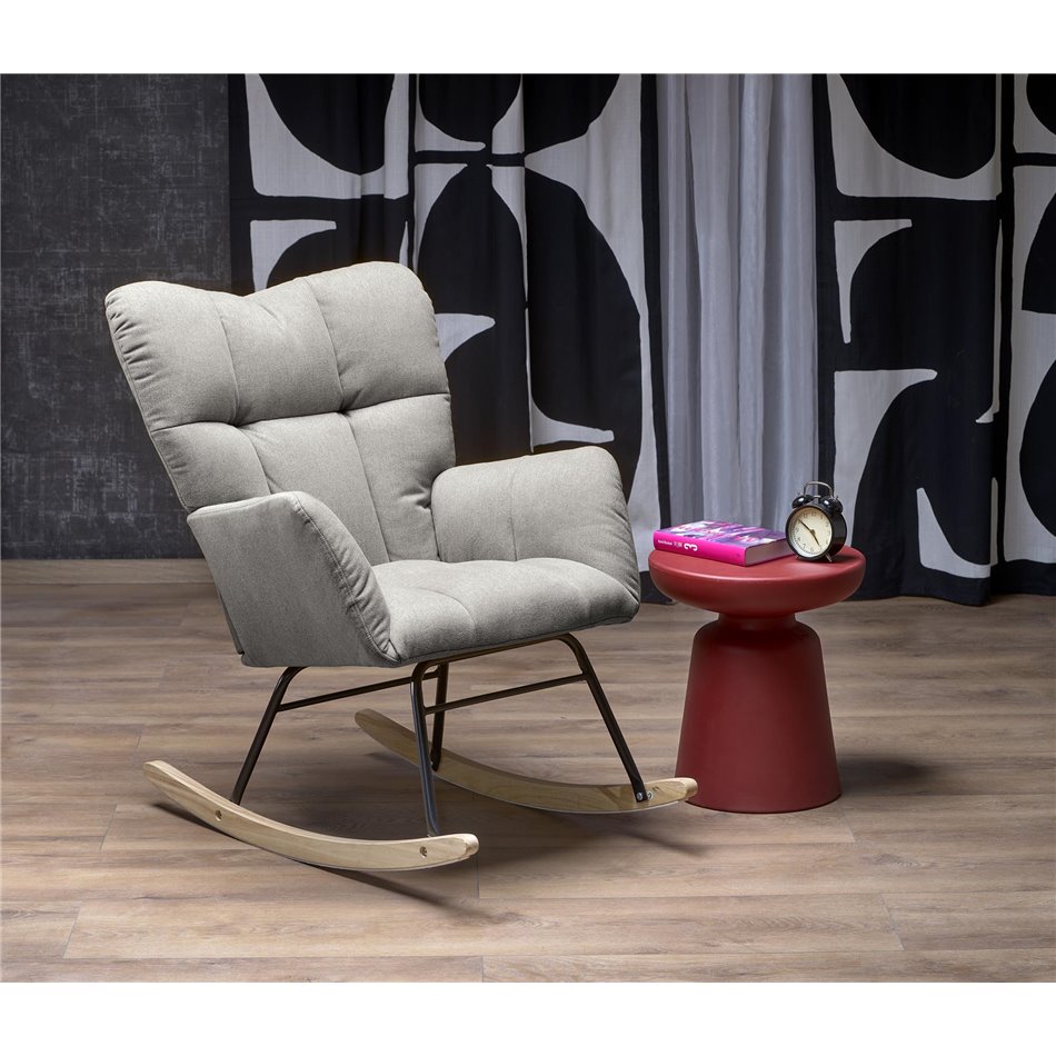 Rocking chair Hasco, grey, H94x70x97cm, seat H50cm