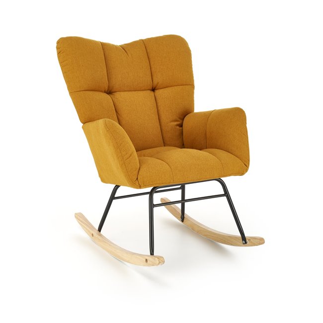 Rocking chair Hasco, mustard color, H94x70x97cm, seat H50cm