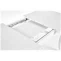 Dining table Hozarto 180, white, MDF/steel, W140-180x80cm, H75cm