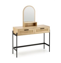 Dressing table with mirror Harmen, MDF/steel, H136x104x35cm