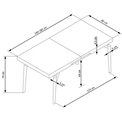 Extendable dining table Hambell, MDF/steel, H74x140-180x80cm