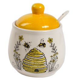 Honey pot with spoon Bee, 10x12cm, 300ml
