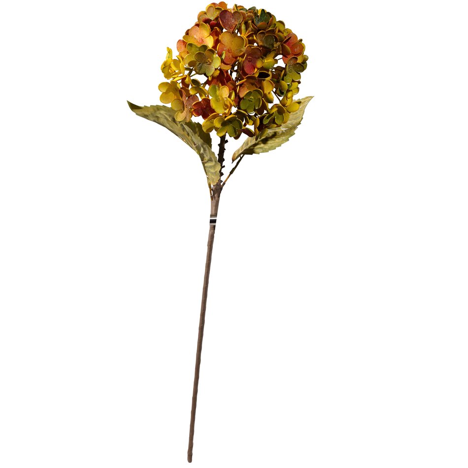 Dekoratiivne lill Hydrangea, kollane/punane/roheline, H74cm