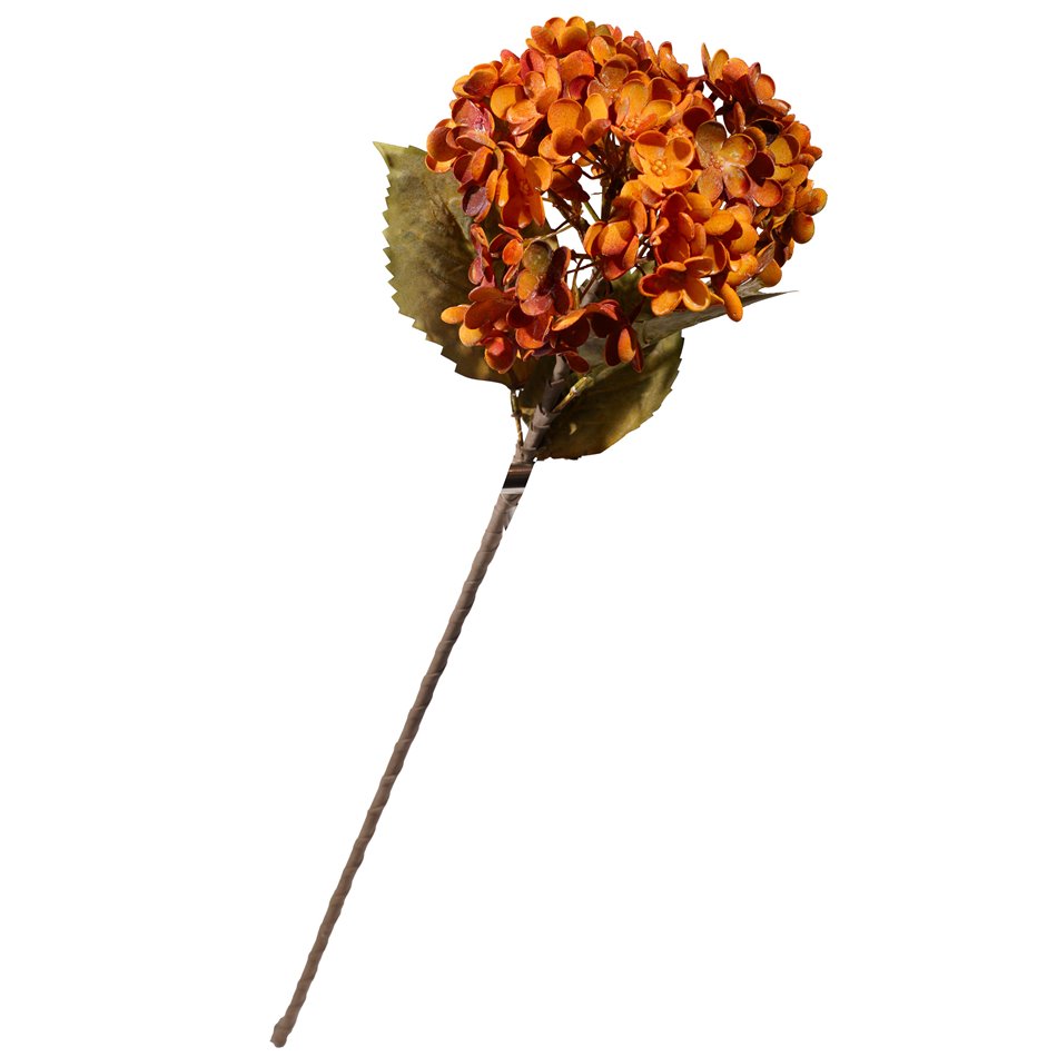 Dekoratiivne lill Hydrangea, oranž/roheline, H74cm
