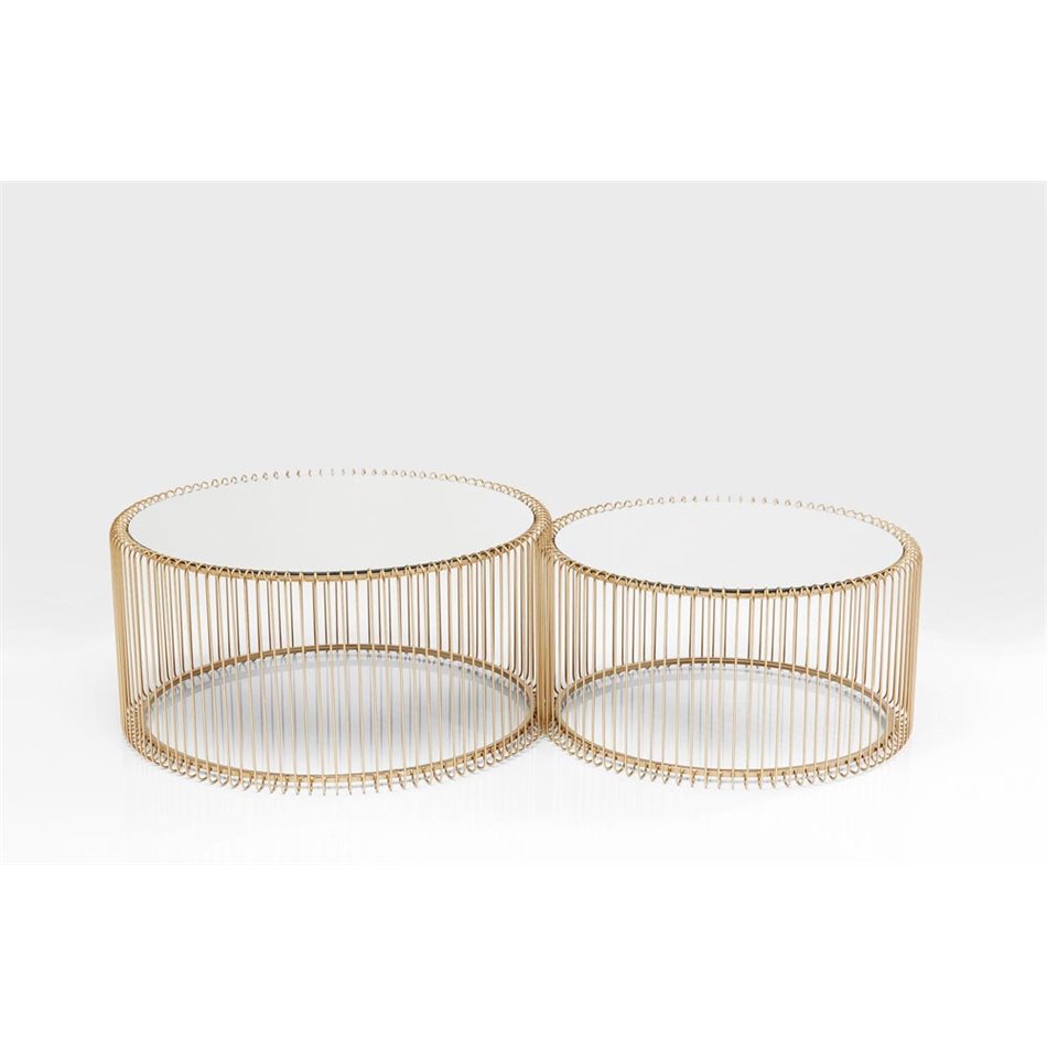 Coffee table Wire Brass L, H33.5xD69.5cm