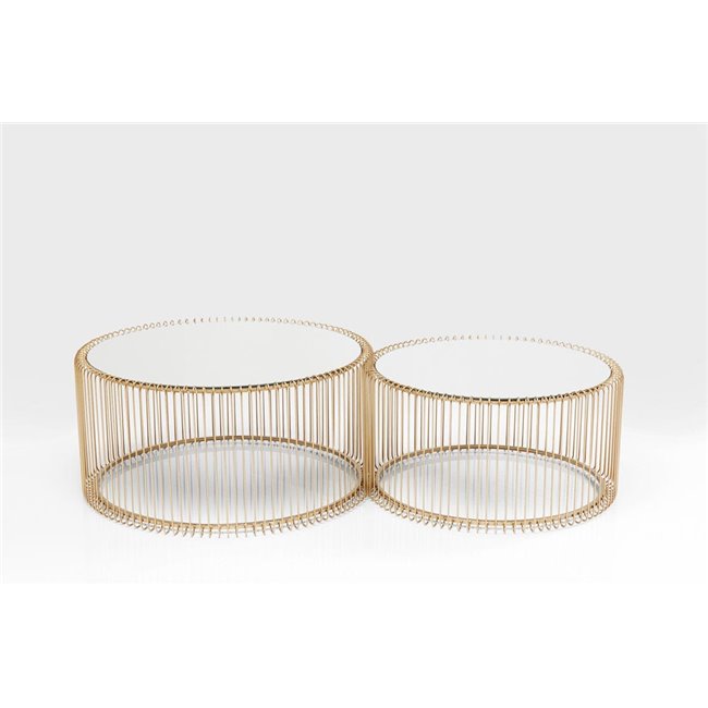 Coffee table Wire Brass L, H33.5xD69.5cm