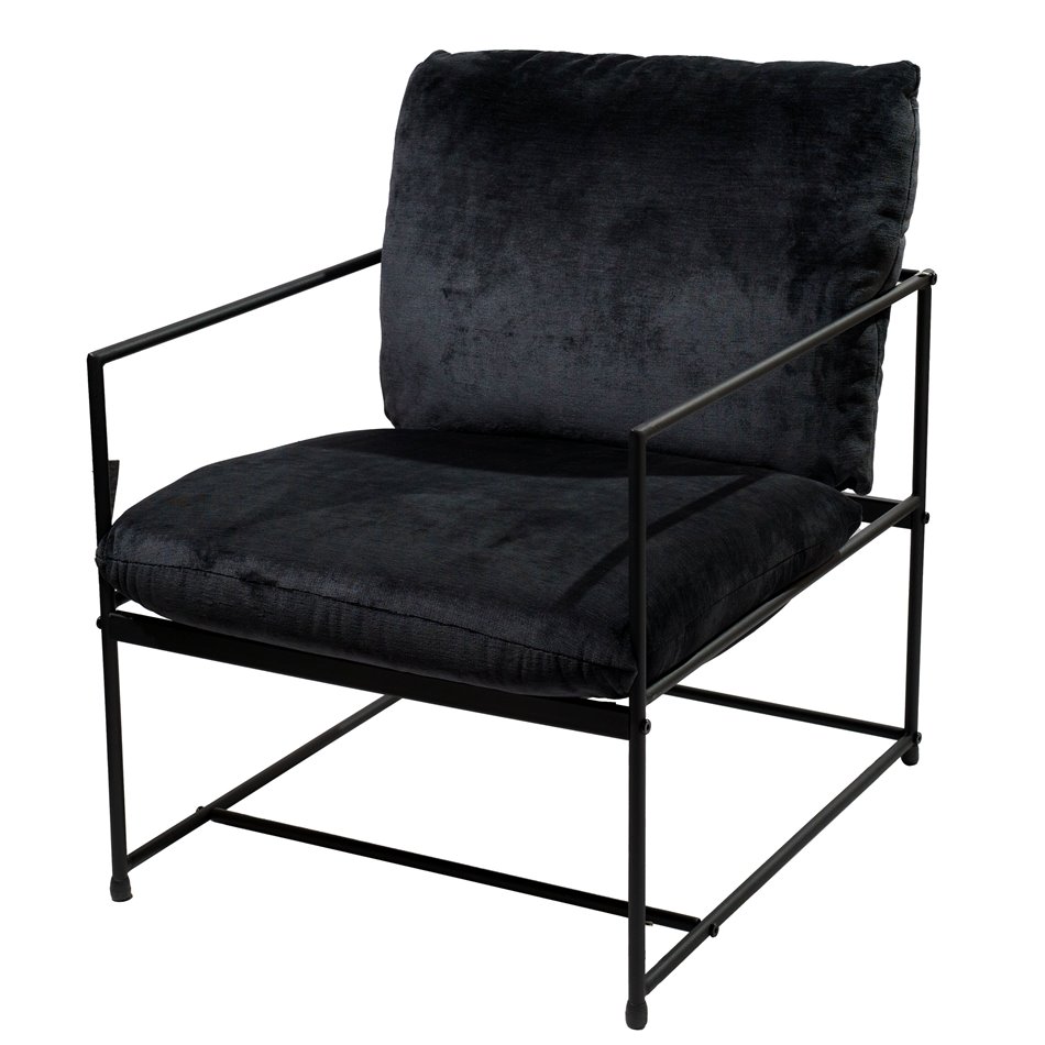 Armchair Oltenita, black, H80x64x75cm, seat height 46cm