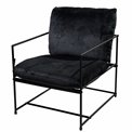 Armchair Oltenita, black, H80x64x75cm, seat height 46cm