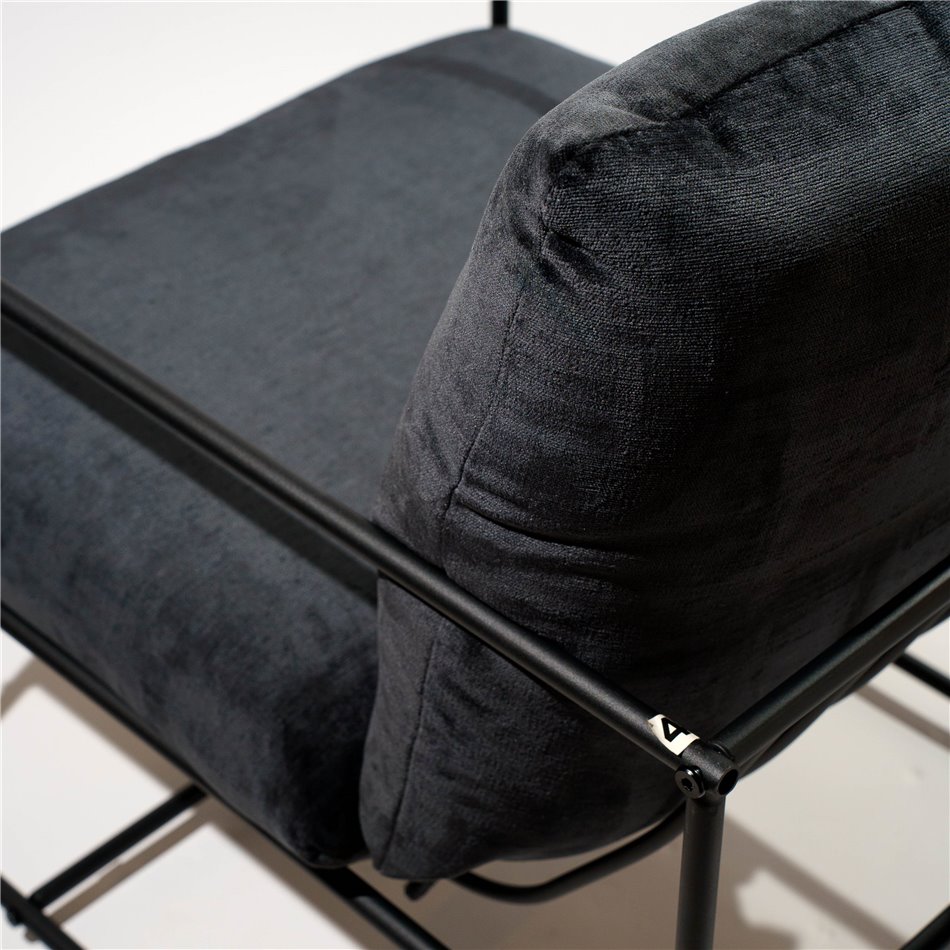 Armchair Oltenita, black, H80x64x75cm, seat height 46cm