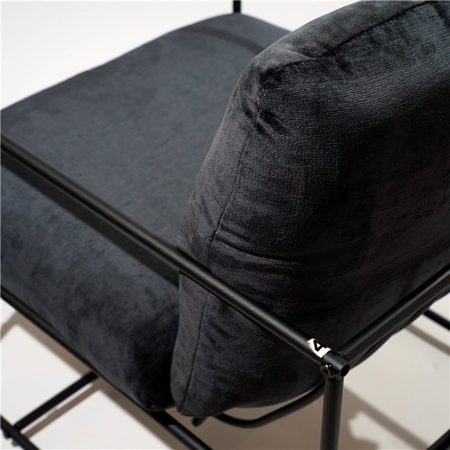Armchair Oltenita, black, H80x64x75cm, seat height 46cm