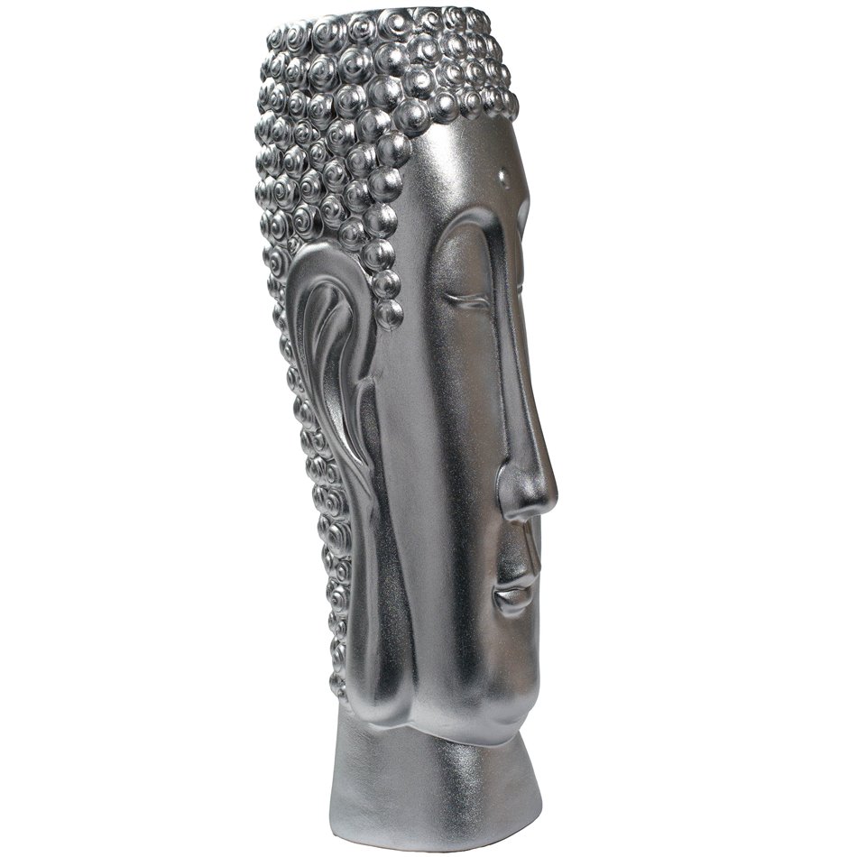 Vase Gaijo, silver colour, 13.5x46cm