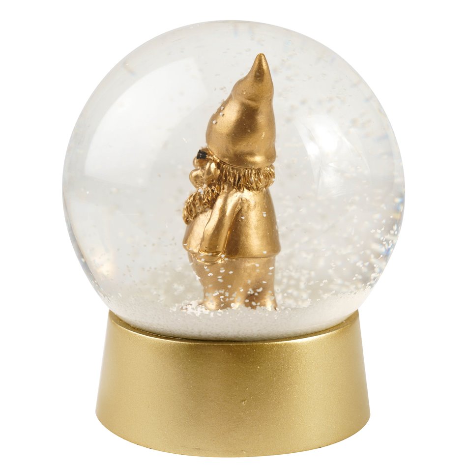Snow globe Gnome Gold, H11xD10cm