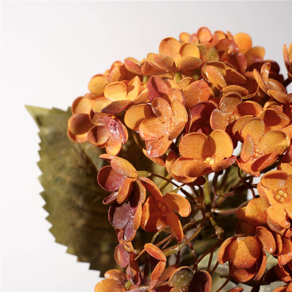 Dekoratiivne lill Hydrangea, oranž/roheline, H74cm