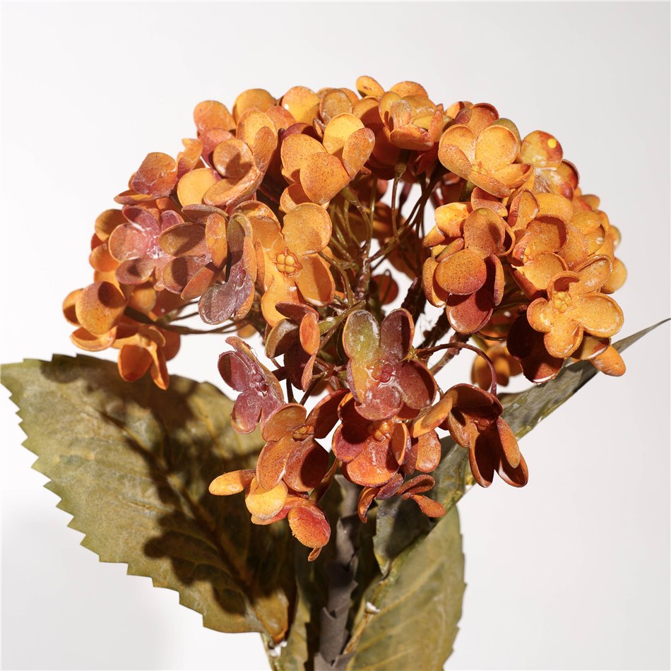 Dekoratiivne lill Hydrangea, oranž/roheline, H74cm