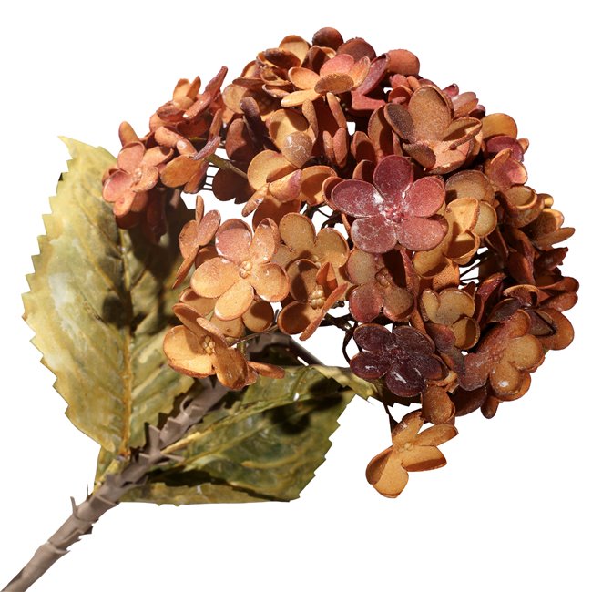 Dekoratiivne lill Hydrangea, punane/oranž, H74cm