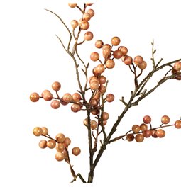 Decorative plant Berry spray, orange/brown, H80cm