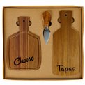 Acacia wood cheese plate Cheese/Tapas, set of 3 pcs., H19-23x12-9cm