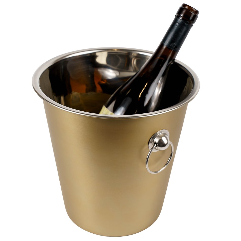 Champagne bucket, golden color, H21.5x20.5x21.5cm