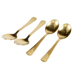 Coffee spoons set 4, Shadow, golden color, H13.6x3,15x0,85cm