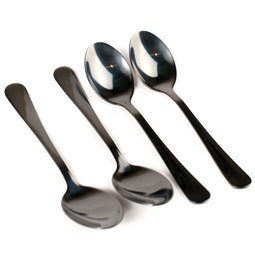 Coffee spoons set of 4 pcs., Shadow, black color, H13.6x3,15x0,85cm
