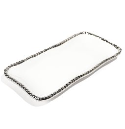 Ceramic fruit plate Gavi 2, white gold25.5x13x2.5cm