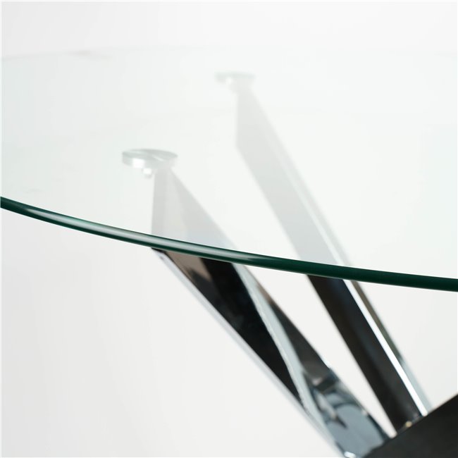 Coffe table Lacosto, clear glass 10mm, D120x75cm