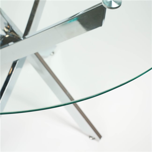 Coffe table Lacosto, clear glass 10mm, D120x75cm
