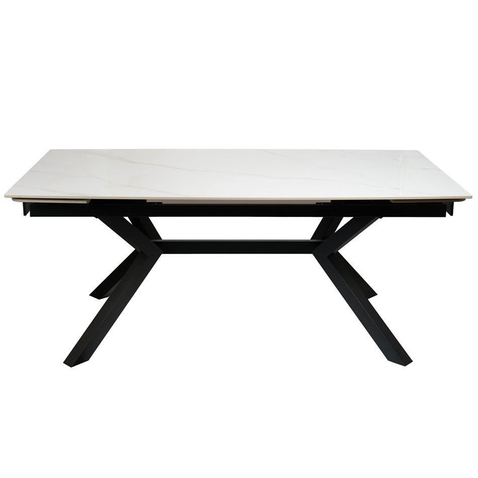Dining table ext. Lagfors, white/ceramic,180-240x90xH76cm