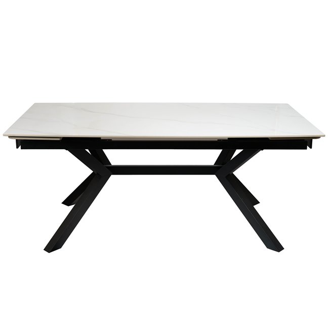 Dining table ext. Lagfors, white/ceramic,180-240x90xH76cm