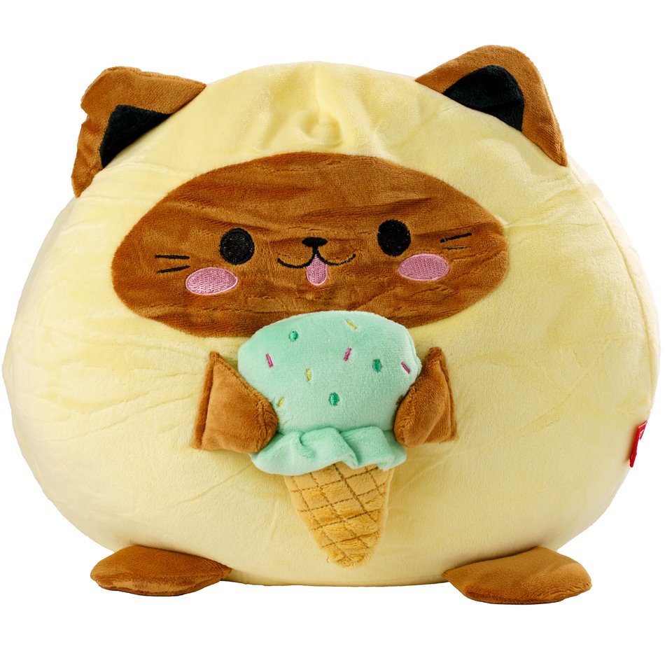 Cushion Fluffy Kawaii Minty, yellow, 32x25x22cm