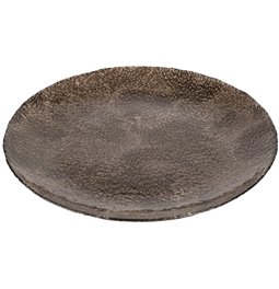 Plate Maroni, D 32 cm, Glass lacquered, Single-colour, Brown